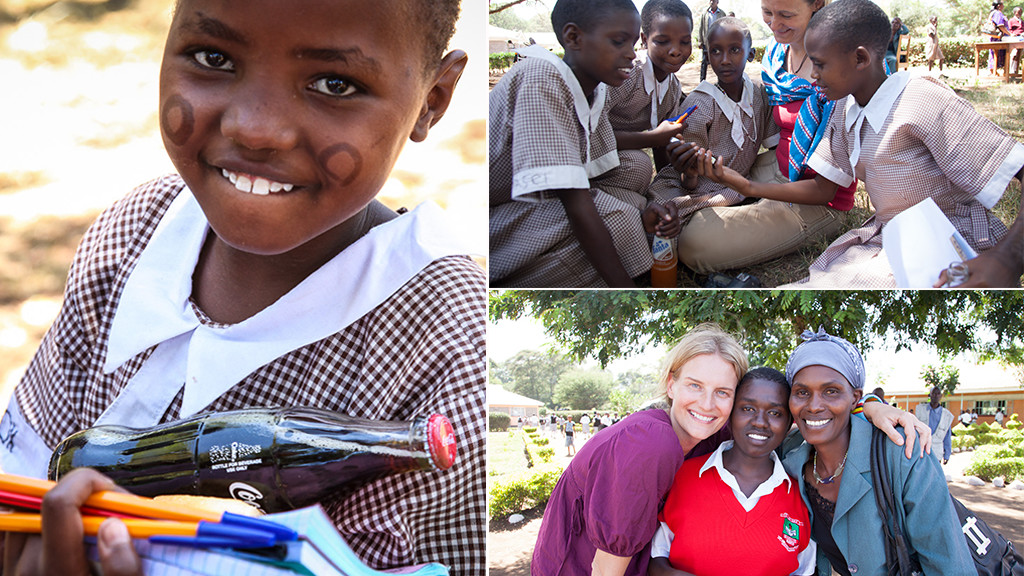 Kenyan Girl with stack of books